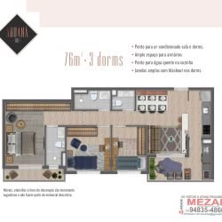 Aruanã 76m², 3 Dorm