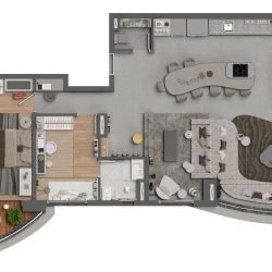 Square Design 121m² Decorado